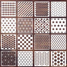 B0c5hf1g5l Sunverse Geometric Reusable Texture Layering Stencils For Painting Crafts And Diy Projects