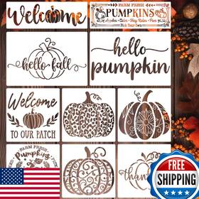 B0d48hx1rg Sunverse Fall Pumpkin Stencils For Painting On Wood And Fabric Reusable Autumn Diy Craft Ki