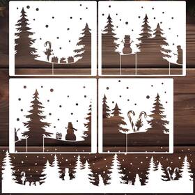 B0d86rz1s5 Sunverse Large Reusable Christmas Stencils For Window Glass Crafts Art Holiday Decor