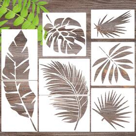 B0f1fsgsjb Sunverse Large Leaf Stencils For Walls - Fern And Palm Tropical Leaves Painting Craft Diy