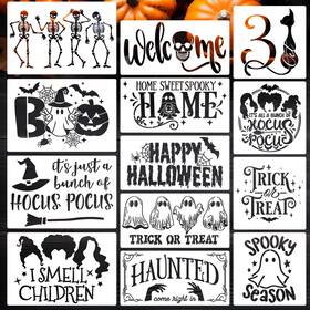 B0fbx4dpgn Sunverse Halloween Stencils Door Mat Skeleton Boo Reusable Craft Decor