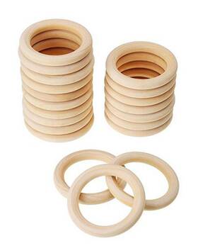 Suoirblss 657228910200 20pcs 70mm Solid Wooden Rings Ring Natural Wood For Diy Projects