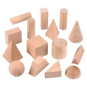Zif-syhood-5466 Syhood 30 Pcs 3d Shapes Geometric Solids Wooden Large Size Burlywood Color Ge