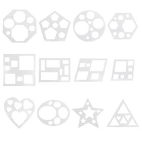 5121xzvi9812 Synhhergyx 12 Pcs Mini Drawing Stencil Geometric Stencils Circle Square Heart Star Templ