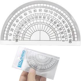 Ts004-protractor-1 Taosheng 4-inch 180 Degrees Plastic Protractor 10cm Length Transparent Acrylic Semici