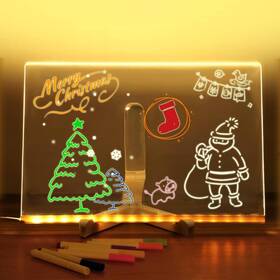 Tatasay 655360643048 12 X 8 Inch Acrylic Dry Erase Board With Light - Led Up Message