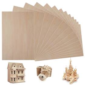 Ws10-20 Tdock 20 Pieces Basswood Sheet 1/16 X 12 8 Inch Thin Plywood Wood Sheets For Cra