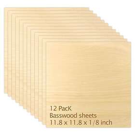 Tellyouwin 793869949473 12pack Plywood Sheet 12x12 Inch Square Wood 1/8 Thick Craft Pieces