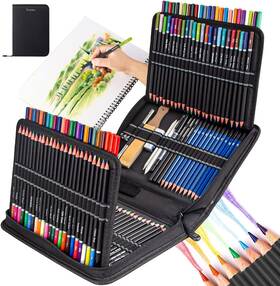 Tensine 791296539366 Art Supplies Drawing Kit 146pcs Pencils For Sketching - Include Colo