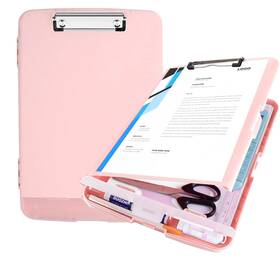 Zm-01 Tfdlcg Zm Pink Clipboard With Storage Clip Boards 8.5x11 Heavy Duty Large Capacity Cute