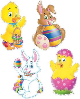 44026 The Beistle Company Pkgd Easter Cutouts 14 Inch