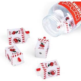 The Bullish Store 055998806115 Cherry Milk Shake Retro Pencil Eraser Toppers Gift Bottle Of 6