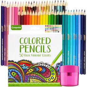 B097tv2p2w The Mega Deals 50pc Adult Colored Pencils Set With Sharpener - Multicolor Art Supplies