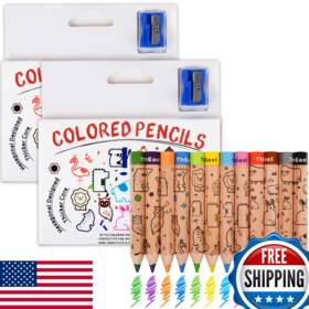 B0cqnzqpvk Theast 24 Short Jumbo Colored Pencils Cute Animal For Kids Ages 3-12