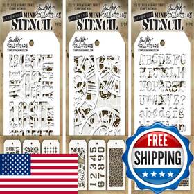 B01bpfw7py Tim Holtz - Nine Mini Layering Stencils Industrial Gears Plus Clockwork
