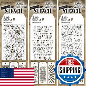 B01bpg0yh6 Tim Holtz - Nine Mini Layering Stencils Latticework Blossom Gothic Cargo