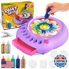 B0d73n9jch Tingingyuli Kids Spin Art Machine Kit Paint Craft Set Ages 4-8 Creative Arts And Crafts Gift
