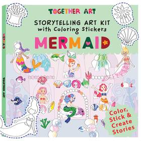 Together Art B0cbrkzvj3 Mermaid Color Your Own Storytelling Sticker Kit Coloring