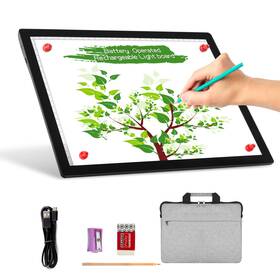 Toheto 645569633766 A4 Wireless Battery Powered Light Pad With Case Tracing Box Dimmable B
