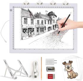 Toheto 744759968746 A4 Light Pad With Foldable Stand Ul Certified Adapter 8000 Lux Super Bright