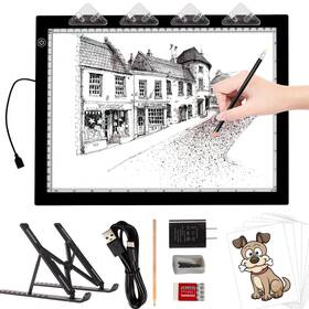 Tolp-007 Toheto A4 Light Pad With Foldable Stand Ul Certified Adapter 8000 Lux Super Bright