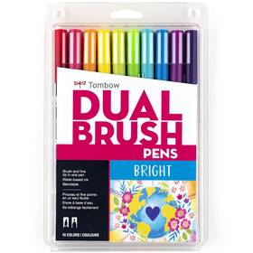 B00jvb8fba Tombow 56185 Dual Brush Pen Art Markers Bright 10-pack Brush/fine Tip