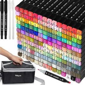 B0b7kx4swt Tommax 168 Colors Dual Tip Alcohol Markers Set For Kids Adults Artists