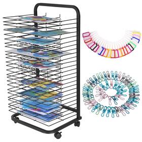 Towallmark 196336098559 Art Drying Rack With 25 Flexible Shelves Mobile Paint Four