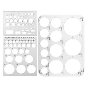 Toymis 75912 3pcs Circle Round Stencil Template Stencils For Drawing Draft
