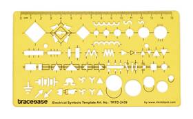 Pl-912174-elc-trtd-2439a-6.4 Traceease Electrical Drafting Symbols Template Drawing Stencil Des