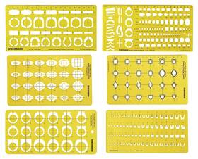 Pl-912222-jwll-trtds-1a Traceease Jewelry Designing Template Drafting Tools Gemstone Multisize Jewell