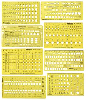 Pl-912222-jwll-trtds-2a Traceease 8 Pieces Lot Jewelry Designing Template Drafting Tools For Stone Si
