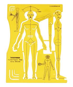 Pl-912882-hnf-trtd-2709a Traceease Male Human Figure Template Stencils Fashion Designer S Drafting