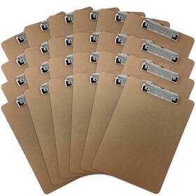 8541587224 Trade Quest Letter Size Clipboard Low Profile Clip Hardboard Pack Of 24