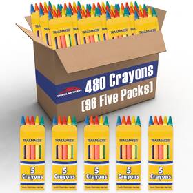 B083f637v7 Trail Maker Wholesale Bright Wax Coloring Crayons In Bulk 96 Pack 5 Per