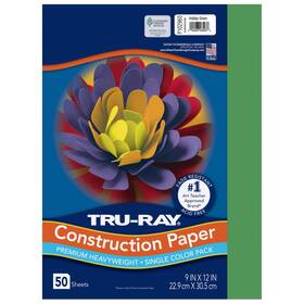 102960 Tru-ray Heavyweight Construction Paper Holiday Green 9 Inch X 12 50 Sheets
