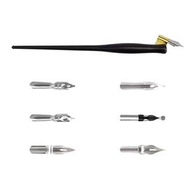 Trustela 860002916200 Calligraphy Set For Beginners - 7 Nibs Oblique Pen Holder Kit Includes Call