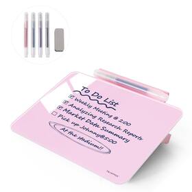 Tsjgb2115p Tsj Office Small Desktop Glass Dry-erase Whiteboard - 8 X 6 Inches Tabletop Easel Whiteb