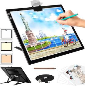 Tsocos 313024481442 A3 Light Pad - Rechargeable Diamond Painting Board With Stand 3 Colours S