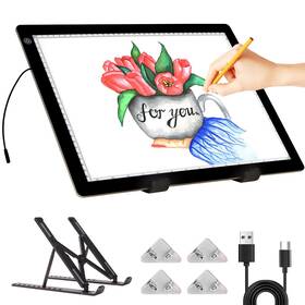 A3-5c Tsocos A3 Light Pad For Diamond Painting - Tracing Box With Stand Stepless Di