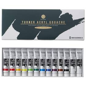 Ag13c Turner Colour Works Turners Color Acrylic Gouache 13 Pieces 12 Colors School Set 0.4