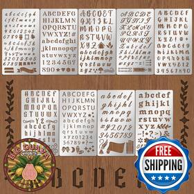B0dlnkmfn4 Twinklemon 9pcs Metal Stencils Wood Burning Stencil Letter Alphabe