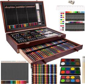 U.s. Art Supply 689016390383 143-piece Mega Wood Box Painting Sketching And Graphite