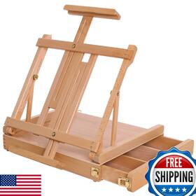 B00ev2ncda U.s. Art Supply Large Adjustable Wooden Desktop Easel Storage - Portable