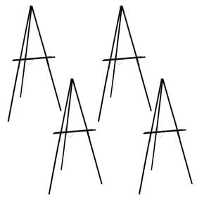 B017f04vf2 U.s. Art Supply 64 Black Wooden Easel Stand 4 Pack - Adjustable A-frame Tripod