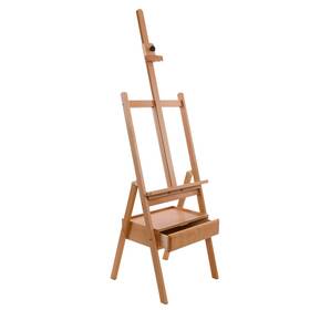 U.s. Art Supply B01lx493np U.s. Large Wooden H-frame Easel Storage Drawer Shelf - Adjustable