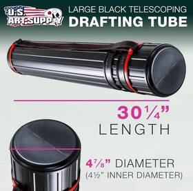 Dt-607 U.s. Art Supply Drafting Drawing Poster Tube Large Black Dia 4-7/8 Inch . Length 30-1/4 - 47-3/4