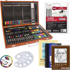 U.s. Art Supply Kit82mph 102-piece Deluxe Creativity Set With Wooden Case - Artist