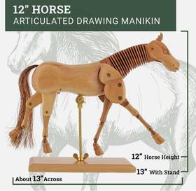M-12horse U.s. Art Supply New Us 12 Inch Wood Horse Articulated Manikin