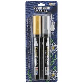 5a00219w-1g43d Uchida 3 Pack Decofabric Opaque Paint Marker Chisel Tip 2/pkg-gold And Silver 5a00
